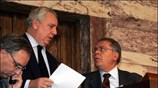 Ο υπουργός Ναυτιλίας Αιγαίου και Νησιωτικής Πολιτικής Αναστάσιος Παπαληγούρας και ο Γεώργιος ...