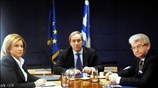 Οι υπουργοί Οικονομίας και Οικονομικών κ. Γιώργος Αλογοσκούφης, Ανάπτυξης κ. Χρήστος Φώλιας ...