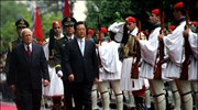Ο Πρόεδρος της Δημοκρατίας Κάρολος Παπούλιας και ο Κινέζος ομόλογός του Hu ...