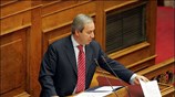 Ο υπουργός Γιώργος Αλογοσκούφης μιλά στην Βουλή όπου διεξάγεται η συζήτηση του ...