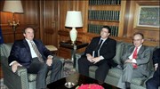 Ο Πρωθυπουργός Κώστας Καραμανλής (Α) συναντάται στο Μέγαρο Μαξίμου με τον Πρόεδρο ...