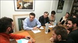 Ο πρόεδρος του Συνασπισμού Αλέξης Τσίπρας συναντάται στα κεντρικά γραφεία του κόμματος ...