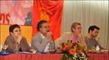 Από αριστερά η Πρόεδρος του ΚΚΕ Αλέκα Παπαρήγα, ο Εκπρόσωπος Γραμματέας της ...