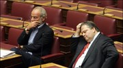 Ο πρόεδρος της ΚΟ του ΣΥΡΙΖΑ Αλέκος Αλαβάνος (Α) και ο Κοινοβουλευτικός ...