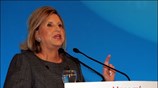 Η υπουργός Απασχόλησης, Φάνη Πάλλη Πετραλιά, κατά την ομιλία της στην Κεντρική ...