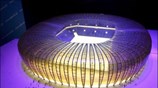 Μακέτα του νέου σταδίου του Γκντάσκ «Baltic Arena» κατά την διάρκεια της ...
