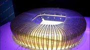 Μακέτα του νέου σταδίου του Γκντάσκ «Baltic Arena» κατά την διάρκεια της ...