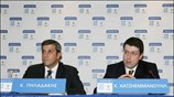 Ο πρόεδρος της Σούπερ Λίγκα Κώστας Πηλαδάκης (Α) και ο πρόεδρος του ...