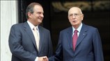 Ο πρωθυπουργός Κώστας Καραμανλής (Α) συναντήθηκε σήμερα στο Μέγαρο Μαξίμου με τον ...
