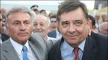 Ο νομάρχης Θεσσαλονίκης Παναγιώτης Ψωμιάδης με τον πρόεδρο του ΛΑΟΣ Γιώργο Καρατζαφέρη ...