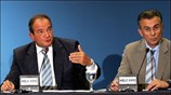 Ο πρωθυπουργός Κώστας Καραμανλής παραχωρεί την καθιερωμένη συνέντευξη Τύπου προς τους εκπροσώπους ...