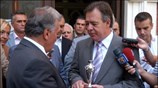 Τον υπουργό Αγροτικής Ανάπτυξης και Τροφίμων Αλέξανδρο Κοντό υποδέχθηκε στο γραφείο του ...