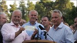Ο πρόεδρος του ΠΑΣΟΚ Γιώργος Παπανδρέου και ο γραμματέας του Εθνικού Συμβουλίου ...