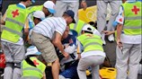 Ατύχημα στον προημιτελικό στα BMX ποδηλασίας ανδρών του Ολυμπιακού τουυρνουά του Πεκίνου ...
