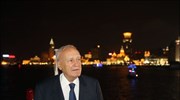 Περιήγηση του Προέδρου της Δημοκρατίας Κάρολου Παπούλια στον ποταμό Huangpu με πλοιάριο. ...