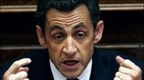Ο Γάλλος Πρόεδρος Νικολά Σαρκοζί απευθύνεται στα μέλη του Ελληνικού Κοινοβουλίου. ...