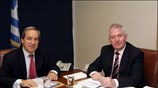 Ο υπουργός Εθνικής Οικονομίας Γιώργος Αλογοσκούφης συναντήθηκε σήμερα με τον Επίτροπο της ...