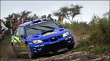 Ο Νορβηγός Petter Solberg οδηγεί το  Subaru Impreza WRC στο shakedown ...