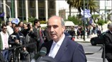 Ο υπουργός ¶μυνας Βαγγέλης Μεϊμαράκης στην στρατιωτική παρέλαση της 25ης Μαρτίου. ...