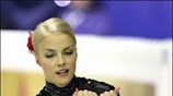 Η Kiira Korpi, από τη Φινλανδία, διαγωνίζεται στο Παγκόσμιο Πρωτάθλημα Καλιτεχνικού Πατινάζ ...