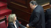 Η  υπουργός Απασχόλησης Φάνη Πάλλη Πετραλιά και ο βουλευτής του ΠΑΣΟΚ ...