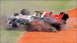 Εξοδος από την πίστα του Giancarlo Fisichella (Force India). ...