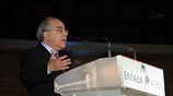 Ο πρόεδρος του ΕΔΕΚ  Γιαννάκης Ομήρου μιλά στις εργασίες της δεύτερης ...