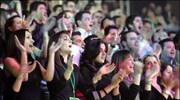 Σύνεδροι παρακολουθούν τις εργασίες του 8ου Συνεδρίου του ΠΑΣΟΚ. ...