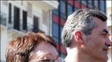Από την πορεία διαμαρτυρίας του ΠΑΜΕ στη Θεσσαλονίκη. Στη φωτογραφία η γ.γ. ...