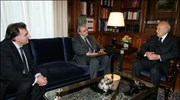 Ο πρόεδρος της Δημοκρατίας Κάρολος Παπούλιας συναντήθηκε σήμερα με τον πρόεδρο του ...