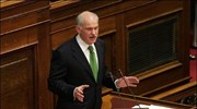 Ο πρόεδρος του ΠΑΣΟΚ Γιώργος Παπανδρέου κατά την ομιλία του στη συνεδρίαση ...
