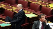 O πρόεδρος του ΠΑΣΟΚ Γιώργος Παπανδρέου και ο βουλευτής Μιχάλης Χρυσοχοϊδης κατά ...