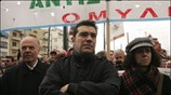 Ο πρόεδρος του Συνασπισμού Αλέξης Τσίπρας παρευρέθη στην απεργιακή συγκέντρωση. ...