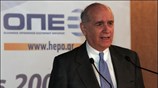Ο πρόεδρος του Οργανισμού Προώθησης Εξαγωγών κ. Παπασταύρου κατά την ομιλία του ...