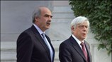 O υπουργός Εθνικής Αμυνας Βαγγέλης Μεϊμαράκης (Α) και ο υπουργός Εσωτερικών Προκόπης ...