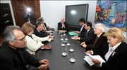 Ο πρόεδρος του ΠΑΣΟΚ Γιώργος Παπανδρέου συναντήθηκε σήμερα με βουλευτές του κινήματος ...