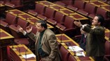 Ο πρόεδρος του ΛΑΟΣ Γιώργος Καρατζαφέρης και ο βουλευτής Αδωνις Γεωργιάδης, κατά ...