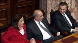 Οι υπουργοί Εξωτερικών Ντόρα Μπακογιάννη (Α) , Εθνικής Αμυνας Βαγγέλης Μειμαράκης (Κ) ...