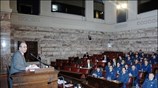 O Πρόεδρος της Βουλής κ. Δημήτρης Σιούφας μιλάει σε Σπουδαστές της Σχολής ...