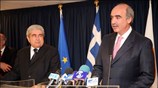 Ο υπουργός Εθνικής Αμυνας Ευάγγελος Μεϊμαράκης με τον πρόεδρο της Κυπριακής Βουλής ...