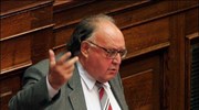 Ο βουλευτής του ΠΑΣΟΚ Θεόδωρος Πάγκαλος κατά την ομιλία του στη συζήτηση ...