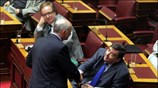 Ο πρόεδρος του ΠΑΣΟΚ Γιώργος Παπανδρέου και ο πρόεδρος του ΛΑΟΣ Γιώργος ...