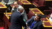 Ο πρόεδρος του ΠΑΣΟΚ Γιώργος Παπανδρέου και ο πρόεδρος του ΛΑΟΣ Γιώργος ...