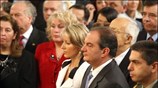 O πρωθυπουργός Κώστας Καραμανλής και η σύζυγος του Νατάσα παρακολουθούν την δοξολογία ...