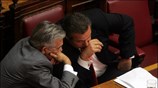Οι υφυπουργοί Εξωτερικών Γιάννης βαληνάκης και Ναυτιλίας Πάνος Καμμένος κατά τη διάρκεια ...