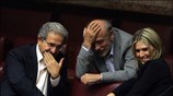 Οι βουλευτές του ΠΑΣΟΚ Μίμης Ανδρουλάκης, Γιώργος Λιάνης και Έυα Καϊλή χθες ...