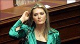 Η βουλευτής του ΠΑΣΟΚ Εύα Καϊλή στην τελετή ορκωμοσίας των βουλευτών. ...
