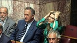 Οι βουλευτές του ΠΑΣΟΚ, Εύα Καϊλή και Κώστας Σκανδαλίδης στην τελετή ορκωμοσίας ...