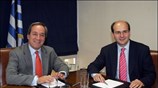Ο υπουργός Οικονομίας και Οικονομικών Γιώργος Αλογοσκούφης συναντήθηκε σήμερα με τον υπουργό ...