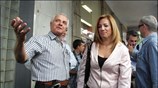 Η Φώφη Γεννηματά κατά την άφιξη της στα γραφεία του κόμματος, για ...